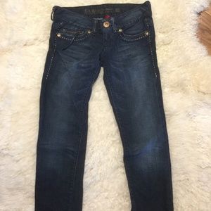 GUESS dark wash straight leg jeans